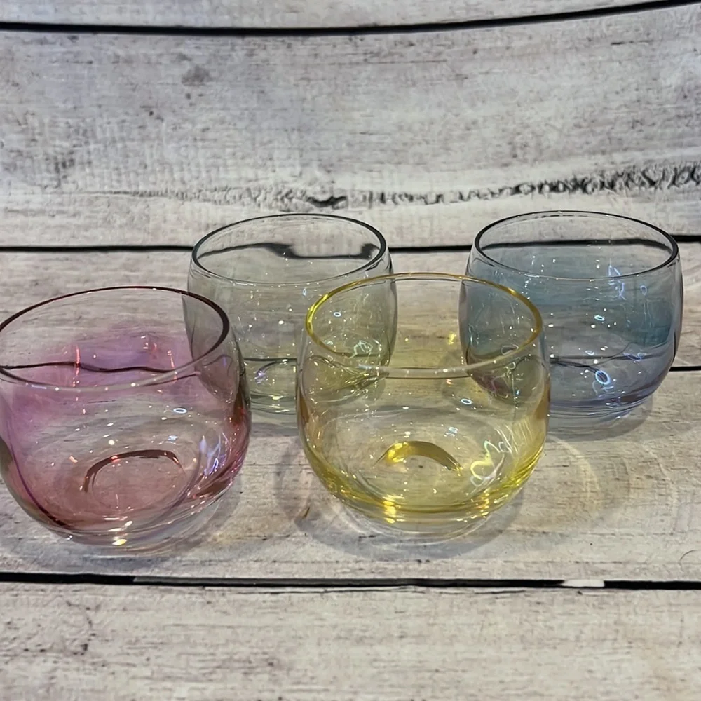Vintage Roly Poly Color Set of 4 Glasses - Picture 5 of 5